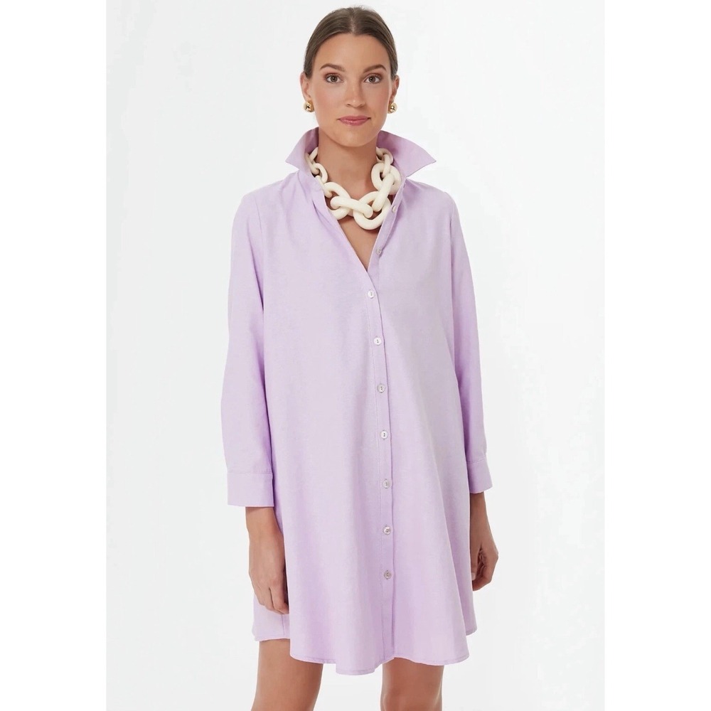 Tuckernuck Pomander Place Oxford Harris Shirt Dress In Lavender Women's Medium